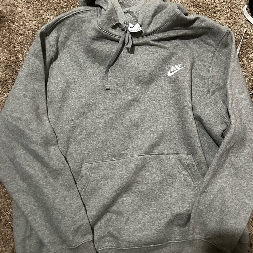 Nike Gray Sweatshirt Iconic Swoosh Athletic Wear